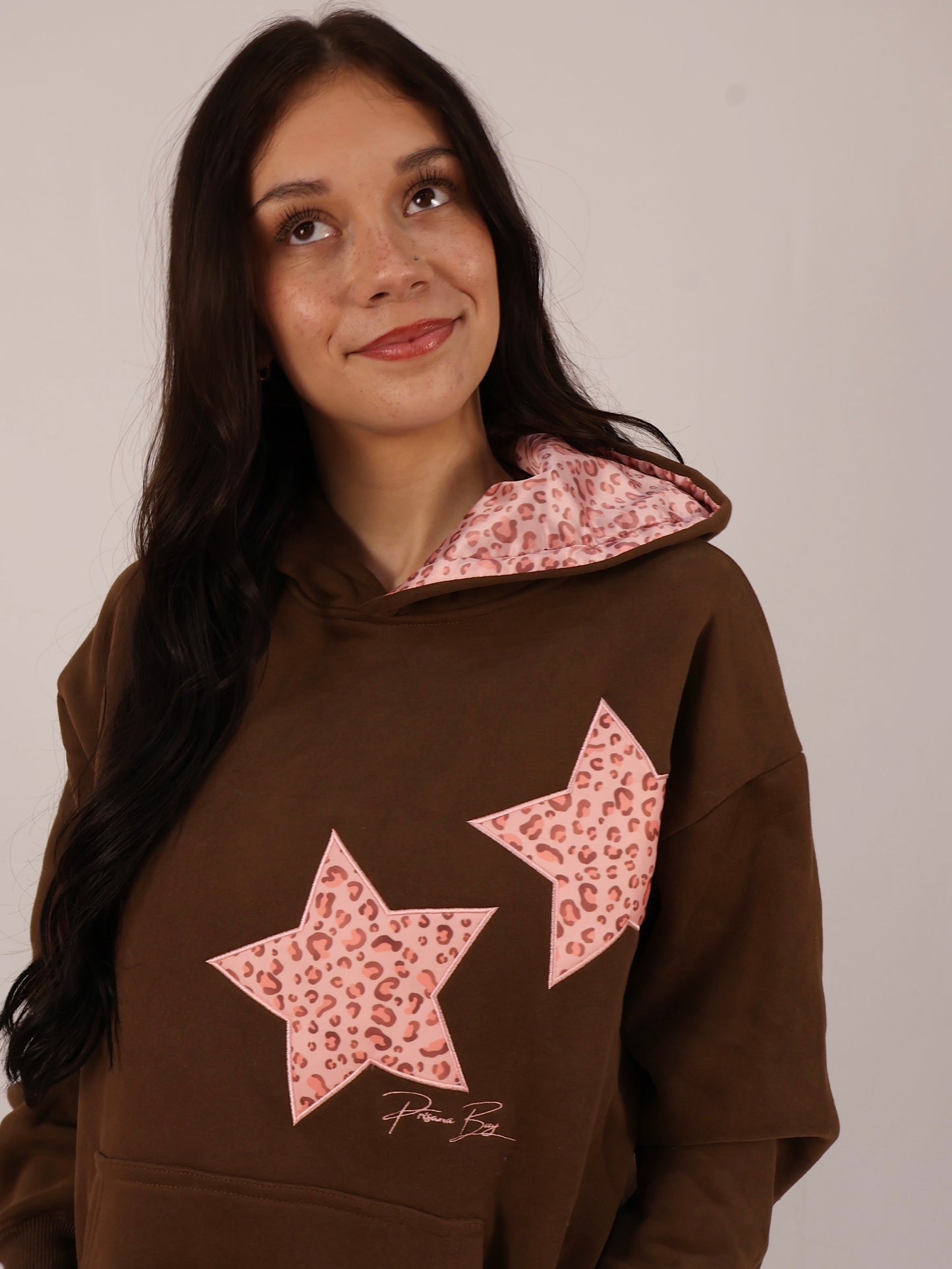 Leopard Hoodie in Cocoa Brown