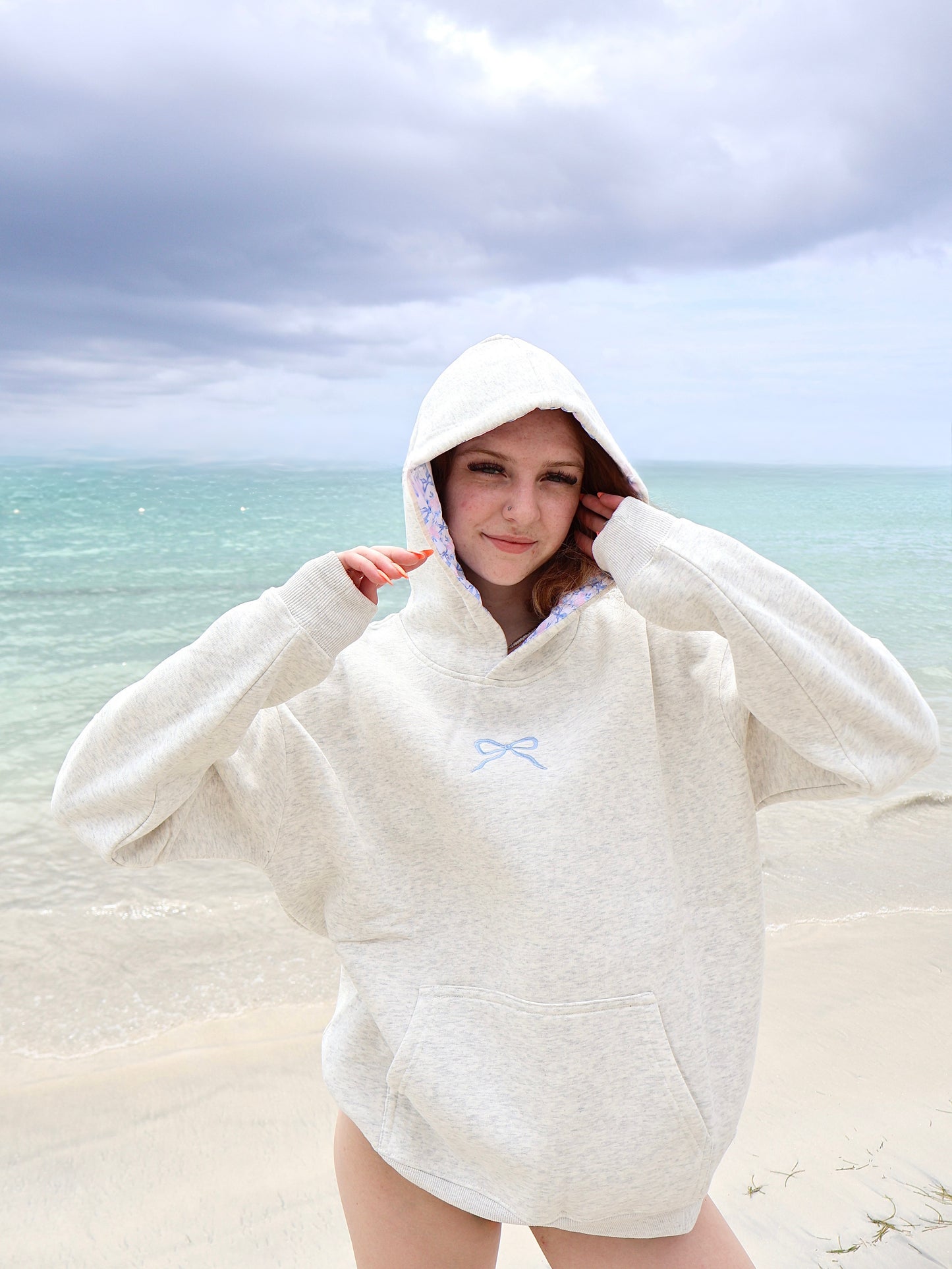 Blue Bow Hoodie