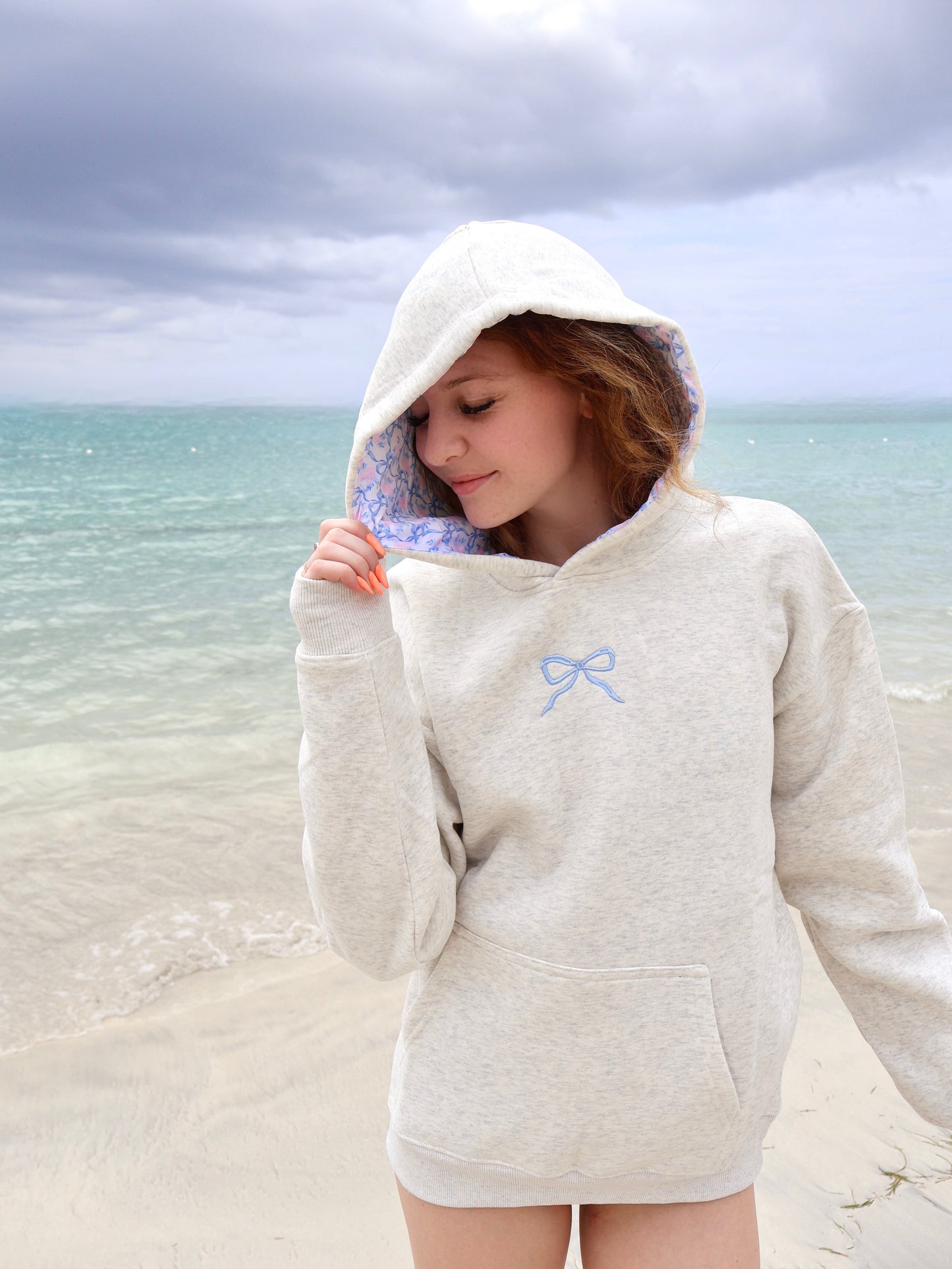 Blue Bow Hoodie