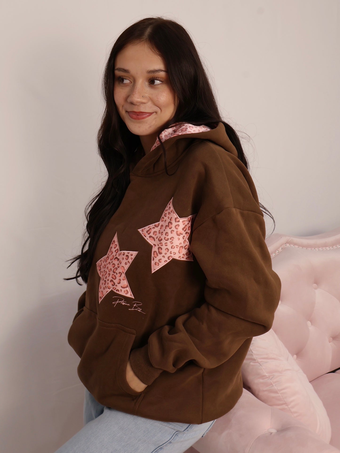Leopard Hoodie in Cocoa Brown
