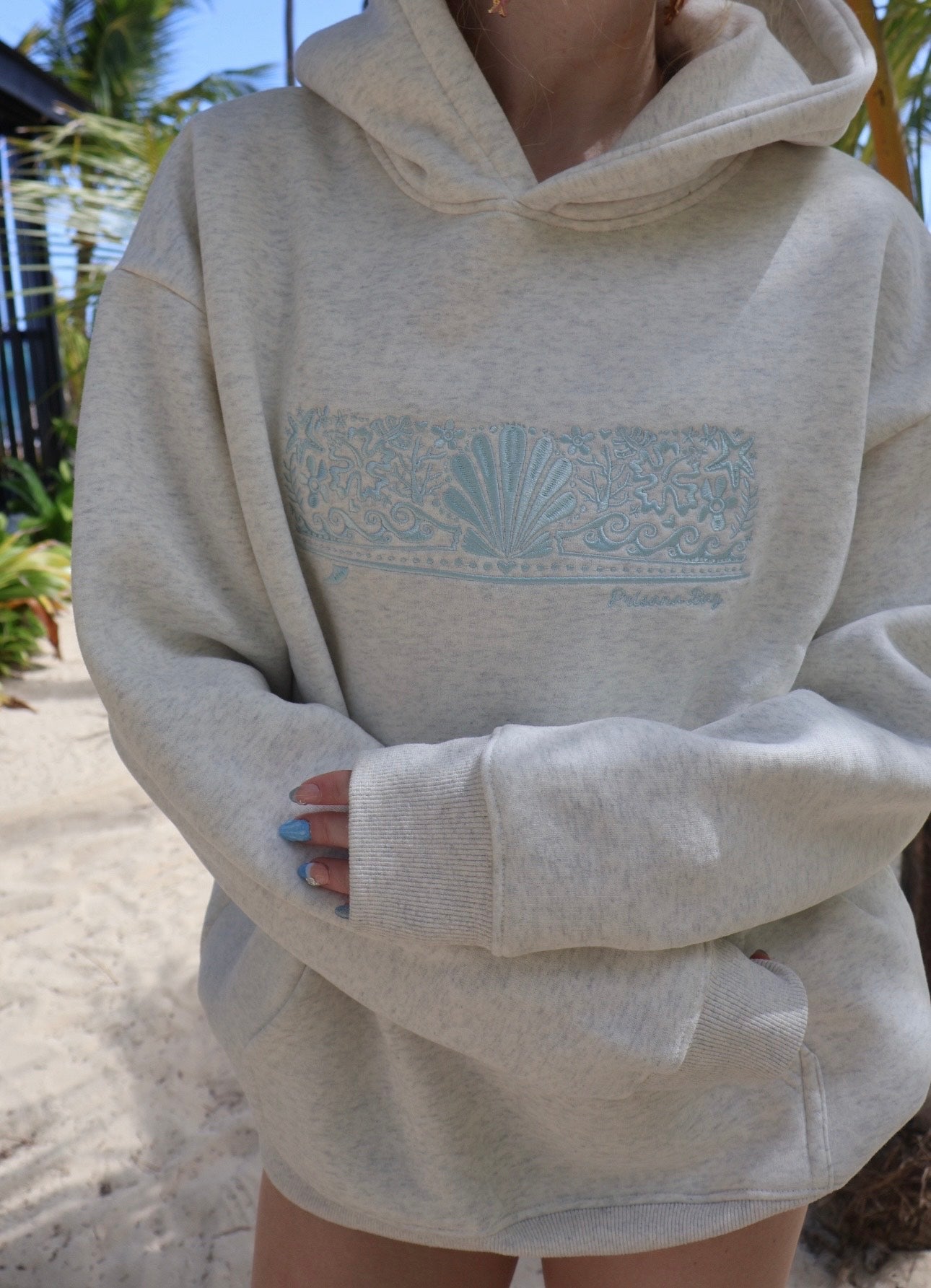 Paradise Hoodie in Heather Sky