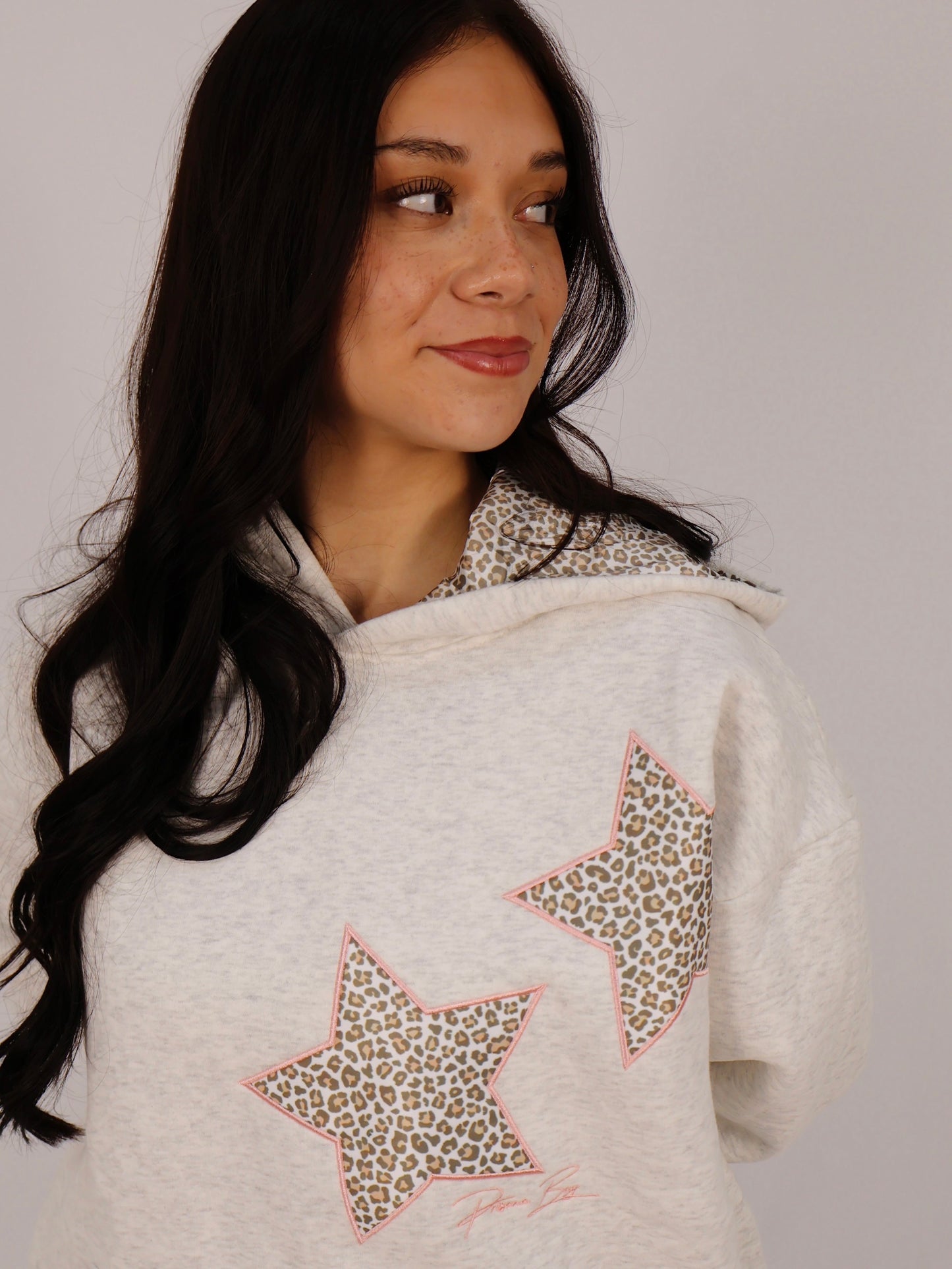 Leopard Hoodie in Heather Grey