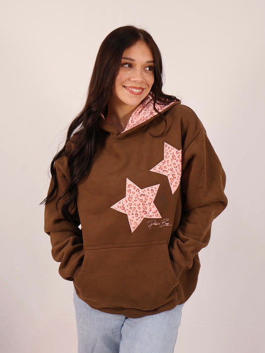 Leopard Hoodie in Cocoa Brown