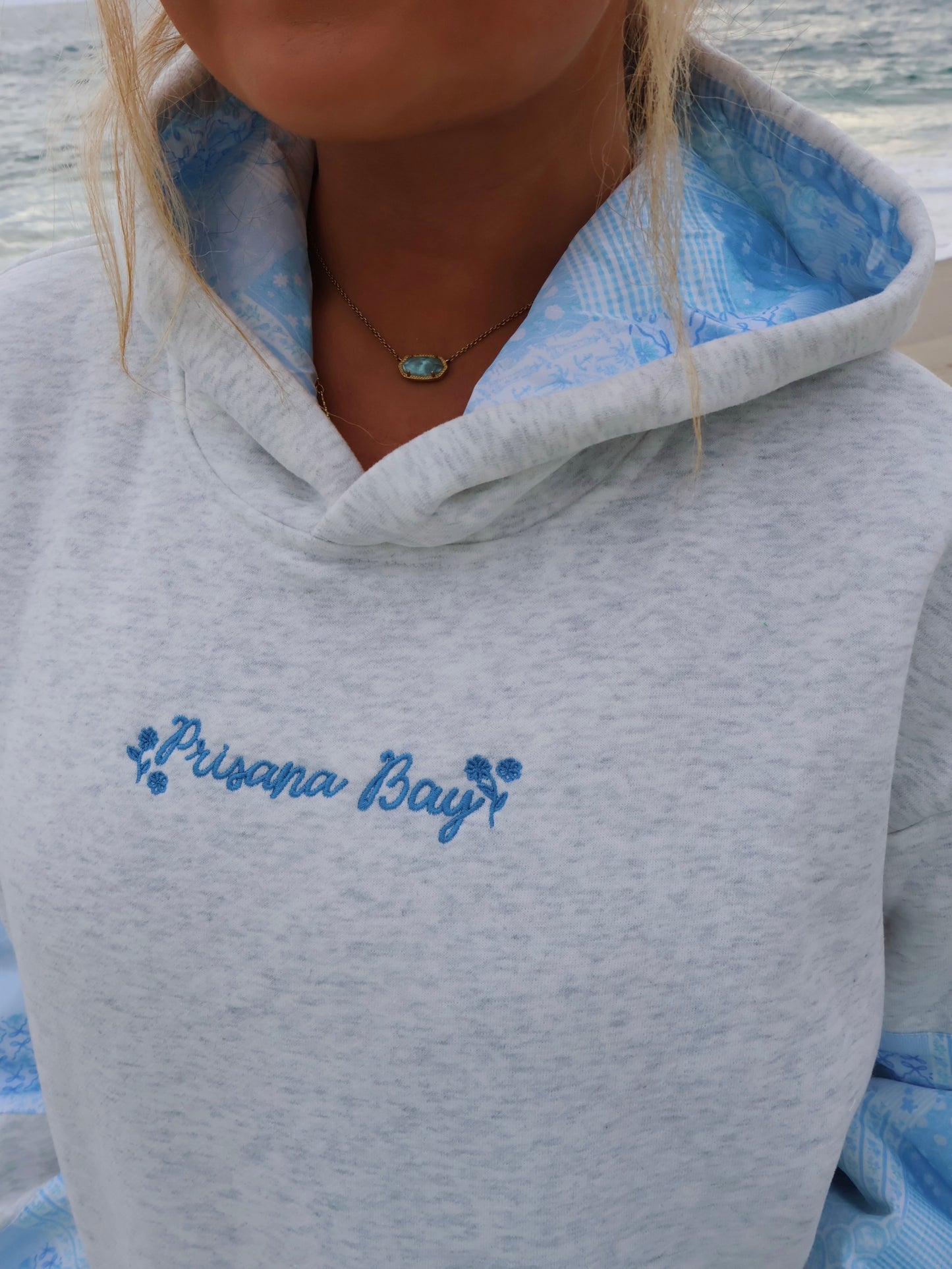 Patchwork Hoodie in Bluebell