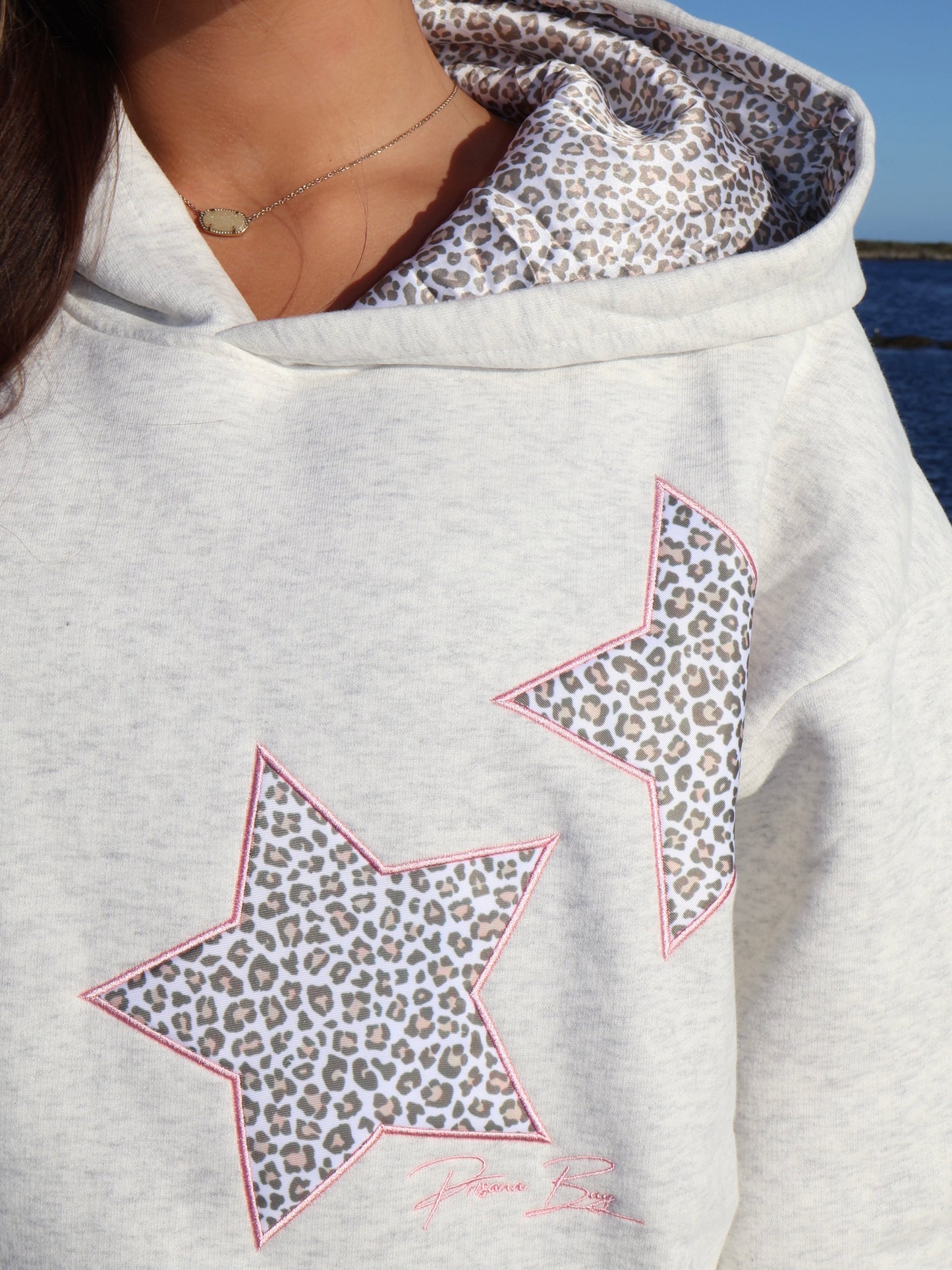 Leopard Hoodie in Heather Grey