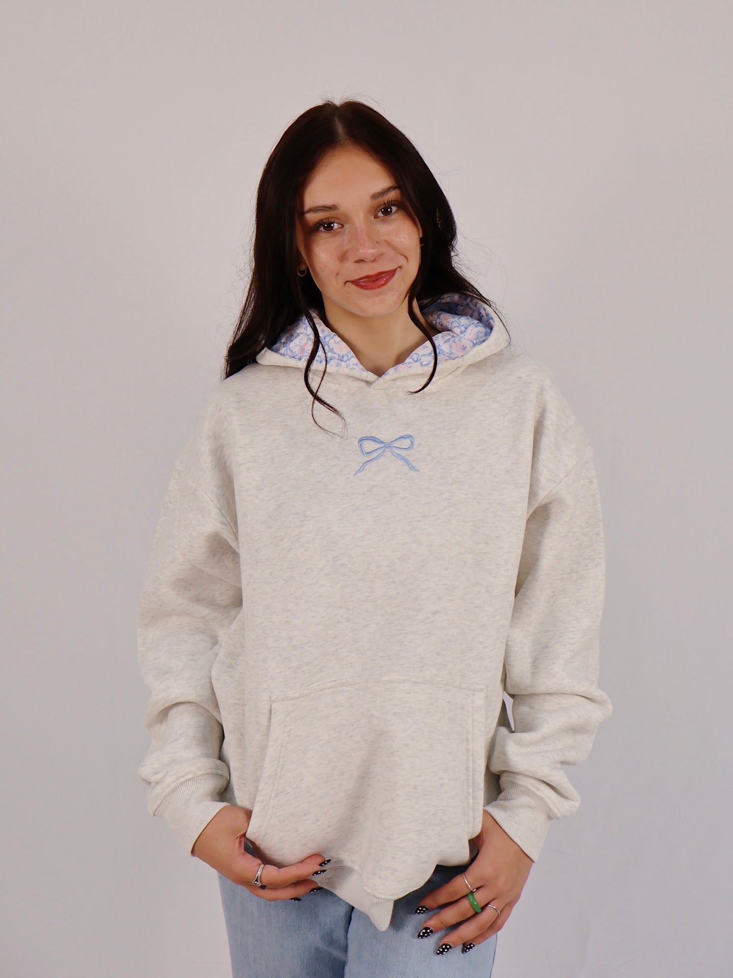 Blue Bow Hoodie