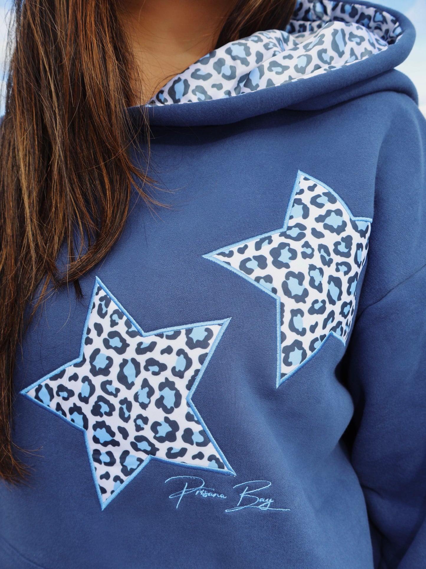 Leopard Hoodie in Navy