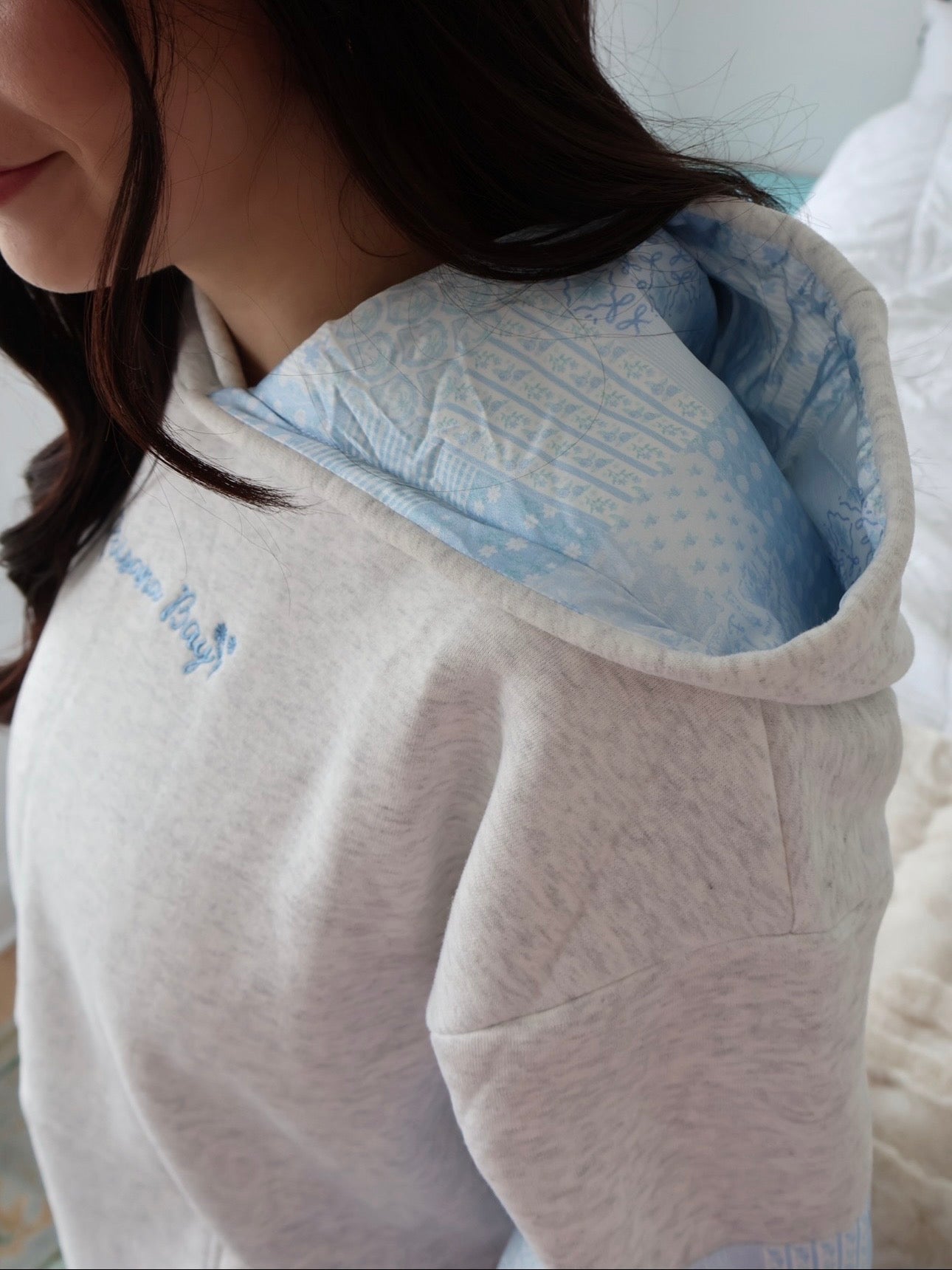 Patchwork Hoodie in Bluebell