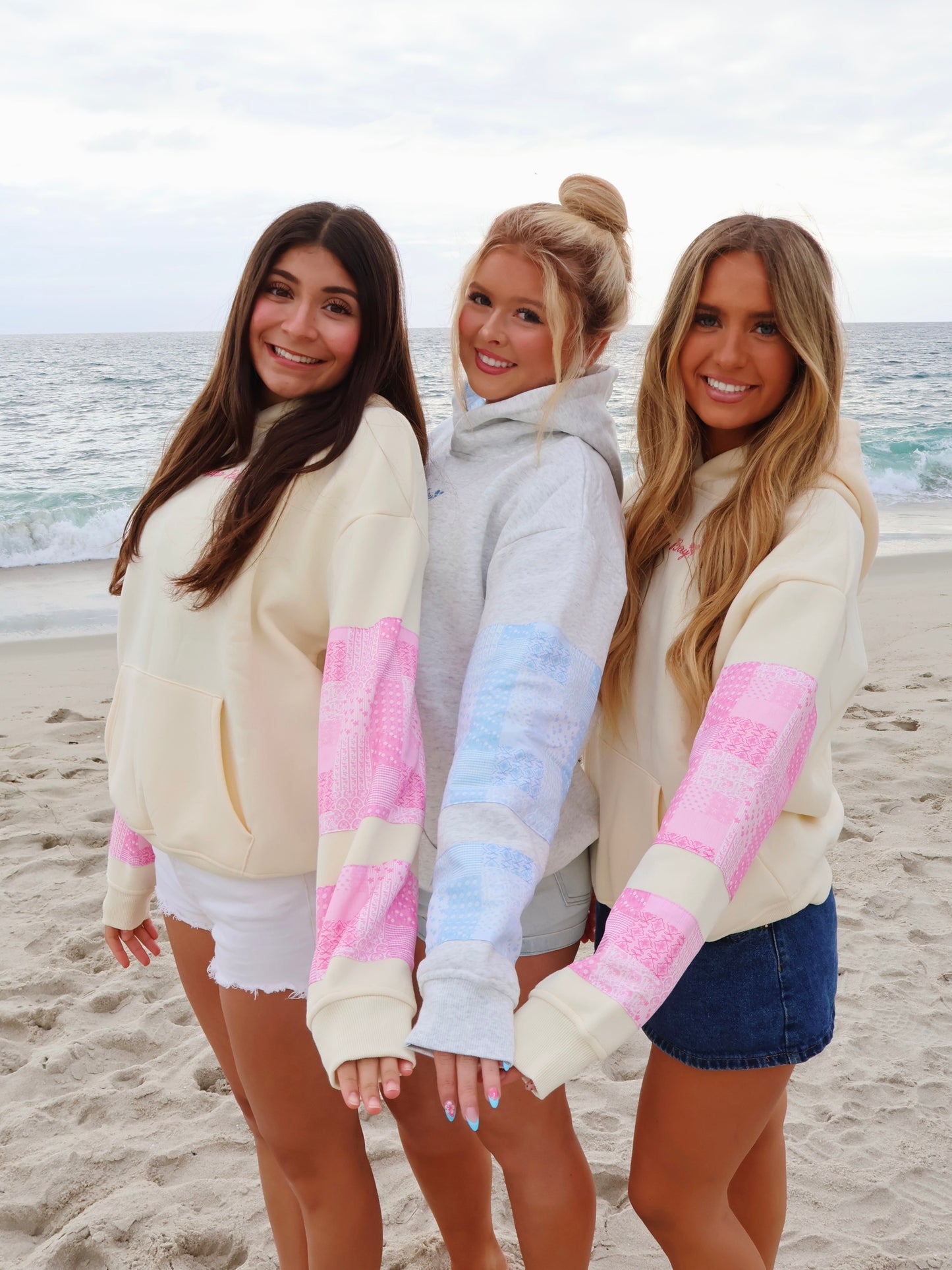 Patchwork Hoodie in Bluebell