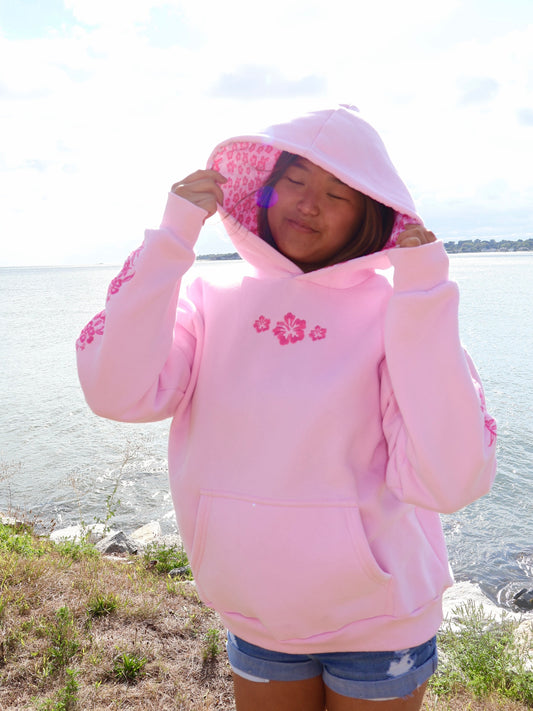 Hibiscus Hoodie in Sunset Pink