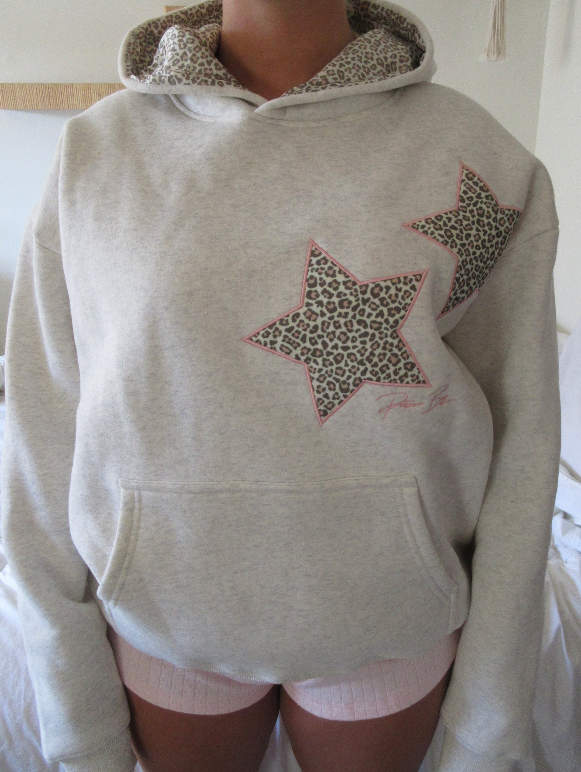 Cheetah Print Star Print Sweatshirt Womens Leopard Ladies Star